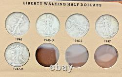 1916-1947 Demi-dollar Walking Liberty Ensemble Complet-Dansco Album de pièces de monnaie (B)