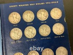 1916-1947 Demi-dollar de Liberté Marchante en argent Ensemble complet de 65 pièces Livres Whitman