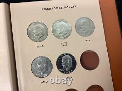 1971-1978 Ensemble complet Eisenhower (32) pièces de monnaie dans un livre Dansco incluant des épreuves