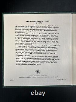 1971-1978 Ensemble complet de 32 pièces de dollar Eisenhower P/D/S dans un album Littleton en argent