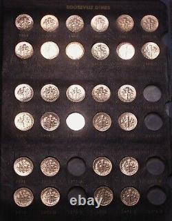 71 Ensemble de pièces de dix cents Roosevelt, comprenant les 48 pièces d'argent, prêt à compléter