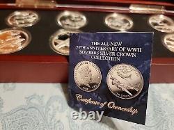 Avions de la Seconde Guerre mondiale Ensemble de pièces de monnaie en argent plaqué Proof Bradford Exchange 75e jeu complet