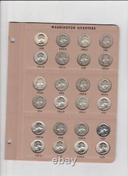 Collection complète de 186 pièces de monnaie de Washington Quarter 1932-1998 en haute qualité avec épreuves DANSCO