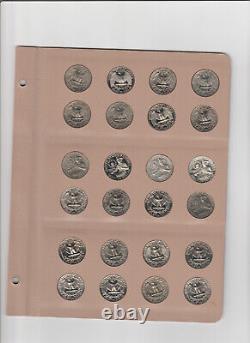 Collection complète de 186 pièces de monnaie de Washington Quarter 1932-1998 en haute qualité avec épreuves DANSCO