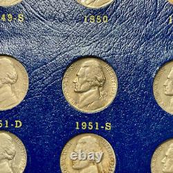 Collection complète de 71 pièces de nickel Jefferson (1938-1964) - Circulation mixte et non circulée