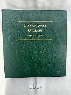 Dollar Eisenhower 1971-1978 P/D/S: Ensemble complet de 32 pièces avec album Littleton #LCA11