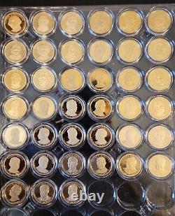 ENSEMBLE COMPLET de pièces de DOLLARS PRESIDENTIELS PROOF US Mint, 39 pièces au total ! Toutes PROOF