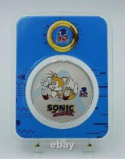En français, le titre serait: '2021 Niue Sonic the Hedgehog 30e anniversaire Ensemble complet de pièces en argent de 5X1 oz'