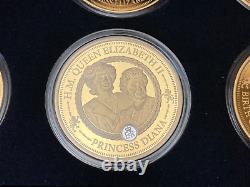 Ensemble complet de 10 pièces en or de la collection 'Queen Elizabeth II Legacy GOLD PROOF' de Bradford Mint.