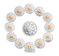 Ensemble complet de 12 pièces de monnaie du calendrier lunaire chinois à 15 dollars.