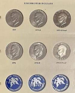 Ensemble complet de 32 pièces de dollar Eisenhower de 1971 à 1978 dans l'album Littleton n°7843