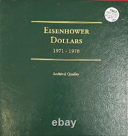 Ensemble complet de 32 pièces de dollar Eisenhower de 1971 à 1978 dans l'album Littleton n°7843