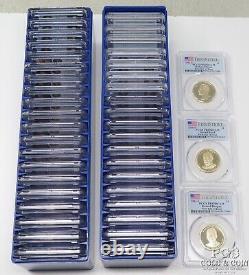 Ensemble complet de 39+3 pièces de monnaie présidentielles PCGS PR69DCAM avec étiquettes photo 27725