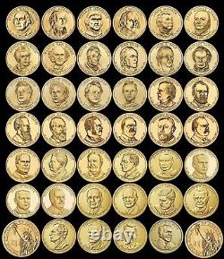 Ensemble complet de 40 pièces de monnaie de dollar présidentiel américain en brillant non circulé