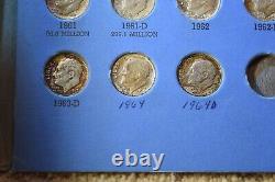 Ensemble complet de 48 pièces de monnaie en argent Roosevelt Dime 1946-1964! #222