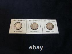 Ensemble complet de 9 pièces de monnaie en argent GEM Proof (2012 à 2020) de haute qualité