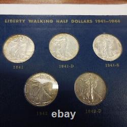 Ensemble complet de demi-dollars Liberty Walking 1941-47 en haute qualité, 20 pièces