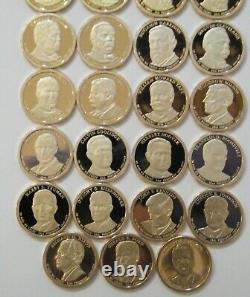 Ensemble complet de la collection de pièces de monnaie américaines de 39 dollars de preuve présidentielles de 2007 à 2016