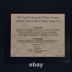 Ensemble complet de médailles d'or et d'argent olympiques 2014 USOC Proof NGC Livraison gratuite aux États-Unis