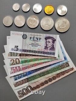 Ensemble complet de monnaie de l'Allemagne de l'Est RDA 1 Pfennig 500 Marks, neuf, B04