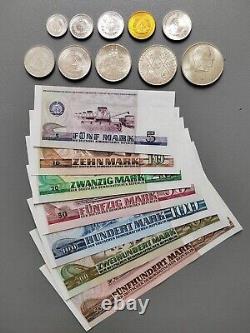 Ensemble complet de monnaie de l'Allemagne de l'Est RDA 1 Pfennig 500 Marks, neuf, B04