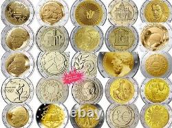 Ensemble complet de pièces de 2 euros de Grèce ! Toutes les pièces de 2004 à 2022, toutes les 18 années, dans des capsules.