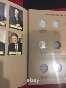 Ensemble complet de pièces de monnaie présidentielles de 1 $ S PROOF de 2007 à 2016 dans un nouvel album Dansco