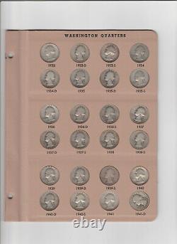 Ensemble complet de pièces de quart de dollar de Washington 186 de 1932 à 1998 en HAUTE QUALITÉ avec preuves DANSCO