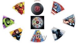 Ensemble complet de pièces en argent pour le 60e anniversaire des Avengers
