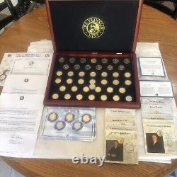 Ensemble complet de pièces en or 24 carats de Franklin Mint