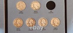 Ensemble de quart de dollar en argent de Washington 1932-1964 partiellement complet 43 pièces au total