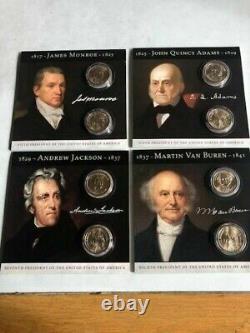 La collection présidentielle de cartes et de pièces de la série de dollars américains, complète de 1 à 44.