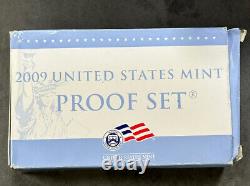 Lot de 180 pièces de monnaie US Mint, coffrets originaux et certificats d'authenticité complets de l'ensemble Proof S de 2009 (10x).