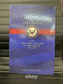 MINT AMÉRICAIN L'ensemble complet de pièces de monnaie des présidents américains en couleur, plaqué or 24 carats.