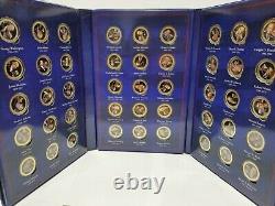 MINT AMÉRICAIN L'ensemble complet de pièces de monnaie en couleur des présidents américains avec placage en or 24 carats
