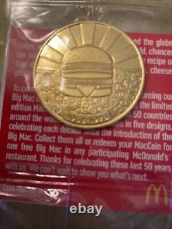 McDonald's Big Mac 50e anniversaire Mac Coin Ensemble complet de 5 pièces MINT & SEALED