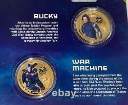 Pièces de monnaie plaquées or en édition limitée Marvel 24ct x15 ensemble complet de collection de pièces