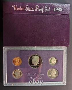 USA 1980-89 Collection Complète des Ensembles de Pièces de Monnaie de Preuve