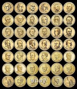 Un ensemble complet de 40 pièces de monnaie brillantes non circulées de dollars présidentiels
